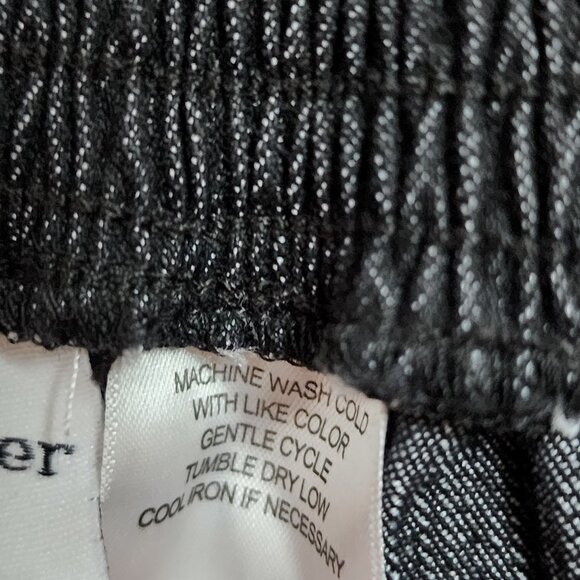 Alfred Dunner Pants Jeans Womens Size 16 Solid All Black Pull On with Pockets - Picture 4 of 5